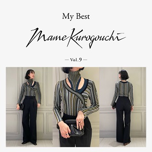 【マイベスト マメ vol.9】≪Mame Kurogouchi≫ Stripe Jacquard High Neck Knitted Top
